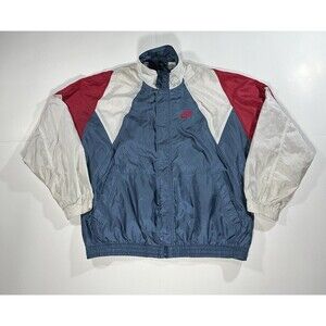 VINTAGE NIKE Track Jacket Mens XL Red White Blue USA Style Windbreaker 90s Retro